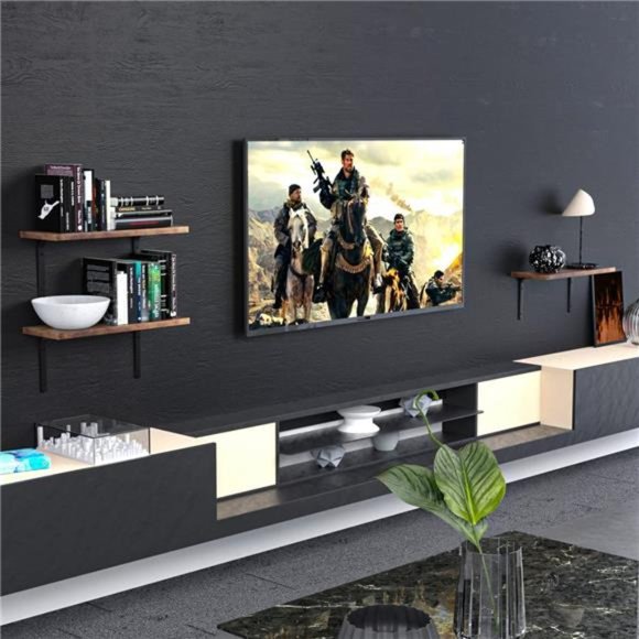 Farmhouse Floating Shelves Wood Wall Mounted Storage Rack Rustic Shelf Home - Picture 2 of 12